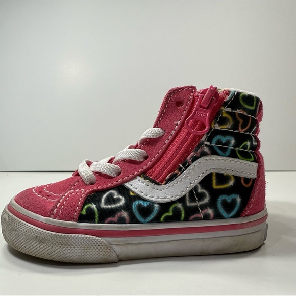 Vans Kids Pink High-Top Sneakers Toddler Size 5 - Picture 4 of 11